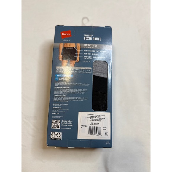 Hanes Premium Mens 5 Pack Stretch Boxer Briefs Black Grey Size Medium 9HPSB5 - Picture 2 of 3